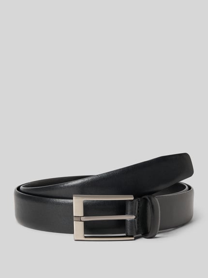 Produktfoto, Gürtel aus Leder-Mix von Montego für Herren, gerade Passform, schwarze Oberfläche, Pinschließe, Breite 4 cm, Größe 110