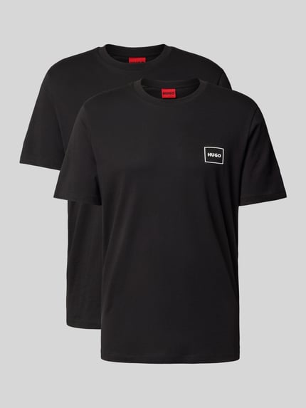 HUGO T-shirt o kroju regular fit w zestawie 2 szt. model ‘DUGOPAK’ Czarny 2