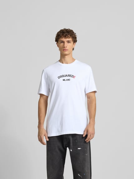 Dsquared2 Loose Fit T-Shirt mit Logo-Print Weiss 4