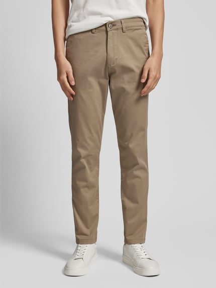 Selected Chinosy o kroju slim fit z mieszanki bawełny model 'MILES' Beżowy 4