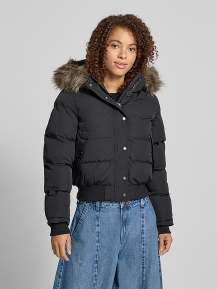 Superdry Steppjacke mit Kapuze und Kunstfell Modell 'EVEREST BOMBER' Black 4