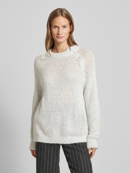 MAX&Co. Sweter z dzianiny z okrągłym dekoltem model ‘PARIDE’ Jasnoszary 4