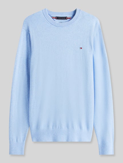 Tommy Hilfiger Sweter o kroju regular fit z mieszanki bawełny i kaszmiru Jasnoniebieski 2