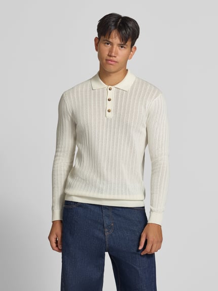 ONLY & SONS koszulka polo o kroju regular fit z mieszanka bawełny model 'MOON' Złamany biały 4