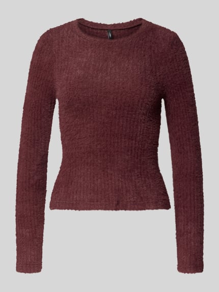 Produktfoto, Slim Fit Strickpullover Modell 'VIOLA' von Only in unifarbener Optik, Rundhals, langärmlig, feine Stricktextur.
