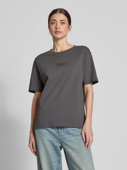 Jake*s Casual T-shirt z nadrukowanym motywem Ciemnoszary 4