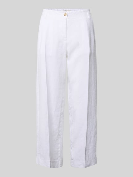 Produktfoto, Straight Fit Leinenhose mit elastischem Bund van Brax, look: effen, 7/8-lengte, bandplooi, boord, materiaal: puur linnen