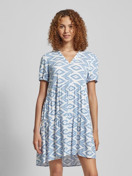 ONLY Knielanges Kleid mit V-Ausschnitt Modell 'NOVA LIFE' Ecru 4