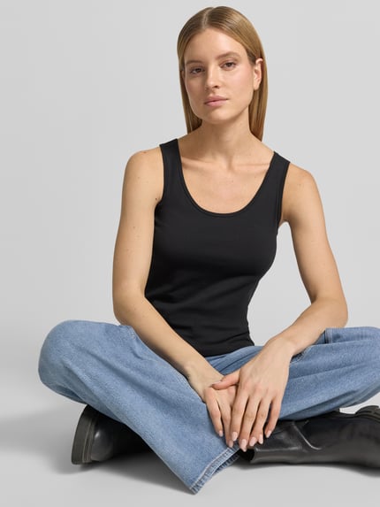 Tom Tailor Regular Fit Tank Top aus Baumwoll-Mix Black 3