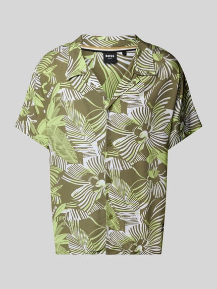 BOSS Relaxed Fit Freizeithemd mit Resortkragen Khaki 2