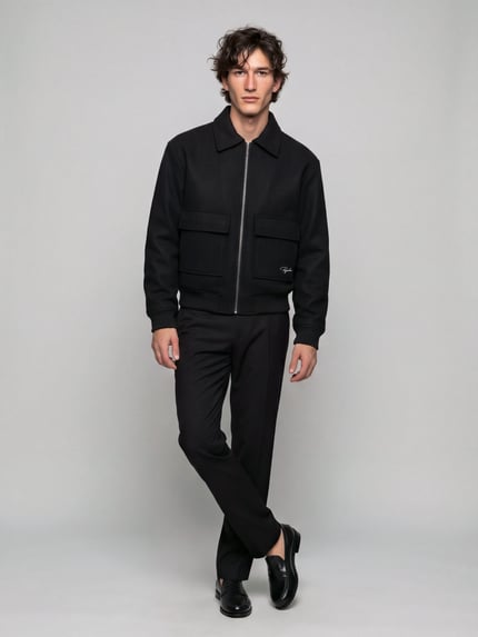 PEGADOR Bomberjacke mit großen Pattentaschen Black 1