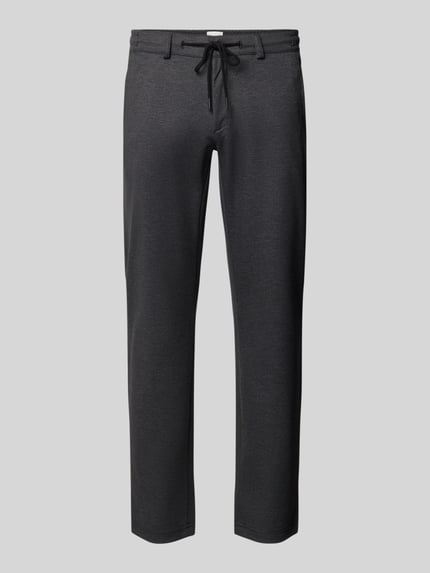 Produktfoto, Tapered Fit Jogpants mit Viskose-Anteil Modell 'Phil' von Brax, Herren Weite Hose, dunkles Grau, glatte Textur, dezente Struktur.