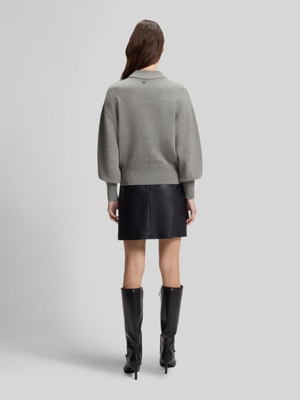 HUGO Loose fit pullover van wolmix model 'Sorellenio' Lichtgrijs - 5
