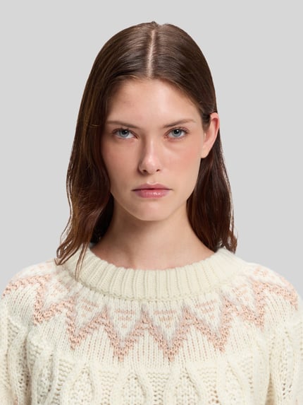 BOSS Orange Pullover mit Ballonärmeln Modell 'C_Fyrata' Offwhite 3