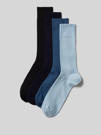 DillySocks Socken in Feinripp-Optik im 4er-Pack Blau 1