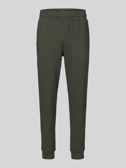 Produktfoto, Regular Fit Sweathose aus katoenmix model 'Laze Pants CW' van HUGO, groene kleur, rechte pijpen, Heren Sweathose van HUGO