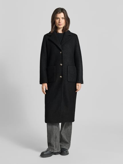 ICHI Mantel mit Reverskragen und aufgesetzten Taschen Black 4