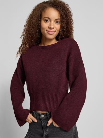 ONLY Pullover mit ausgestelltem Ärmelabschluss Bordeaux 3