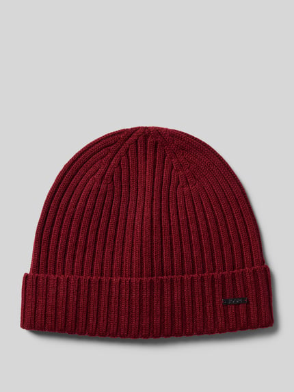 JOOP! COLLECTION Beanie mit Label-Detail Modell 'FRANCIS' Bordeaux 1
