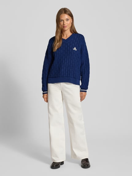 ARMEDANGELS Loose Fit Strickpullover aus reiner Baumwolle Modell 'CAARLAS STRUCTURE' Marine 1