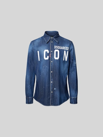 Dsquared2 Relaxed Fit Jeanshemd mit Knopfleiste Dunkelblau 2