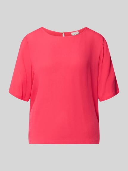 Produktfoto, Relaxed Fit T-Shirt aus reiner Viskose Modell 'Marrakech' von ICHI w intensywnym różowym kolorze, gładka tekstura