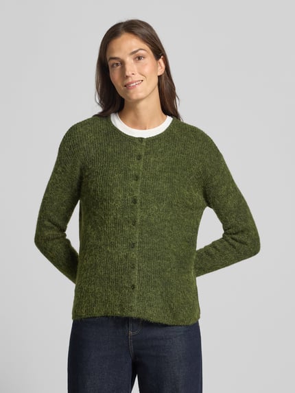 ICHI Strickjacke mit Rundhalsausschnitt Modell 'KAMARA' Khaki 4