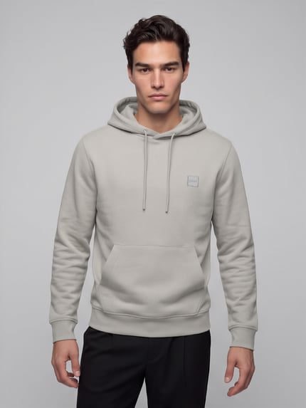 BOSS Orange Hoodie mit Logo-Patch Modell 'Wetalk' Beige 4