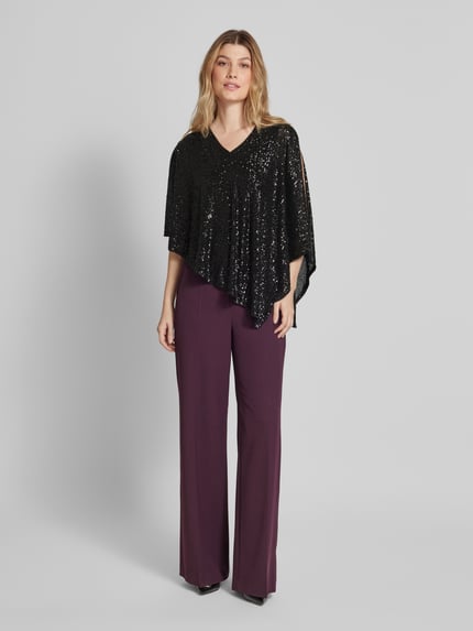 Vera Mont Blousenshirt met pailletten en V-hals Zwart - 1