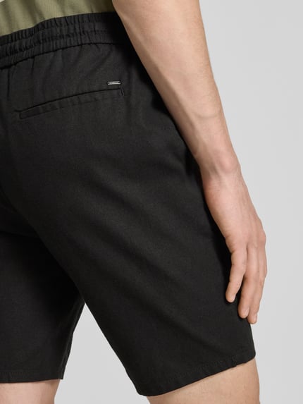 ONLY & SONS Korte broek van een mix van katoen en linnen, model 'LINUS' Zwart - 3