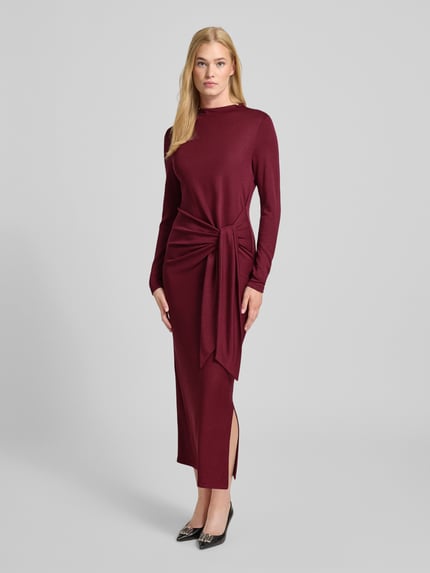 Rich & Royal Maxikleid mit Knoten-Detail Bordeaux 1