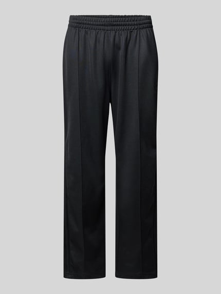 adidas Originals Spodnie dresowe o kroju baggy fit z mieszanki bawełny w kant Czarny 2
