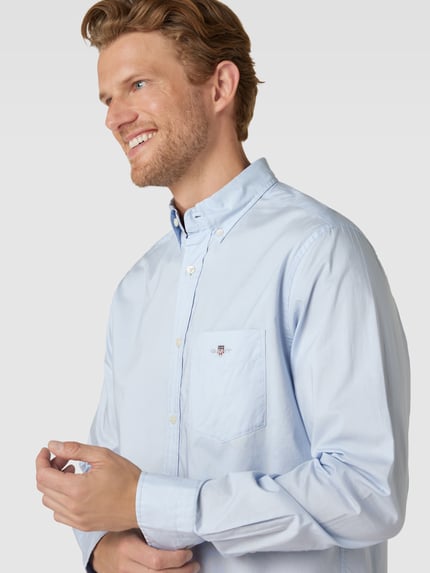 GANT Regular Fit Freizeithemd mit Brusttasche Modell 'POPLIN' Hellblau 3