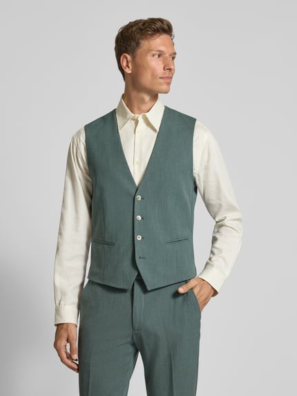 MCNEAL Slim fit gilet met all-over motief Lindegroen - 4