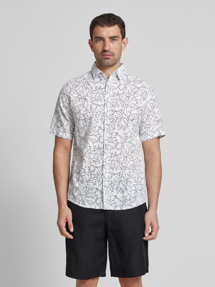 Tom Tailor Regular Fit Freizeithemd aus Leinen-Baumwoll-Mix Offwhite 4