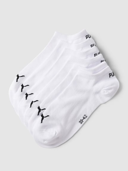 PUMA Sneakersokken in effen design in een set van 6 stuks Wit - 1