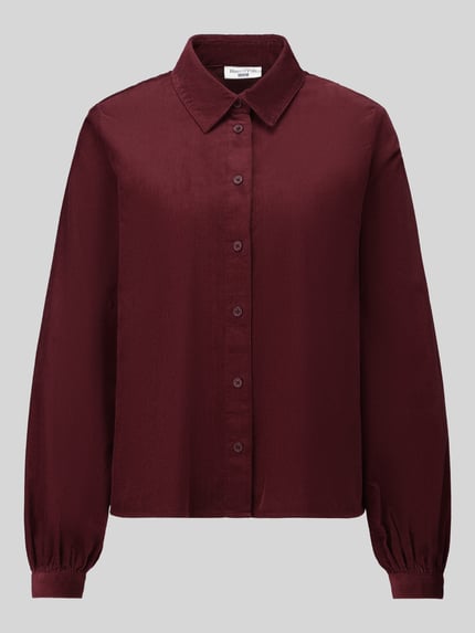 Marc O'Polo DENIM Bluzka z długim rękawem o kroju regular fit z czystej bawełny Bordowy 2