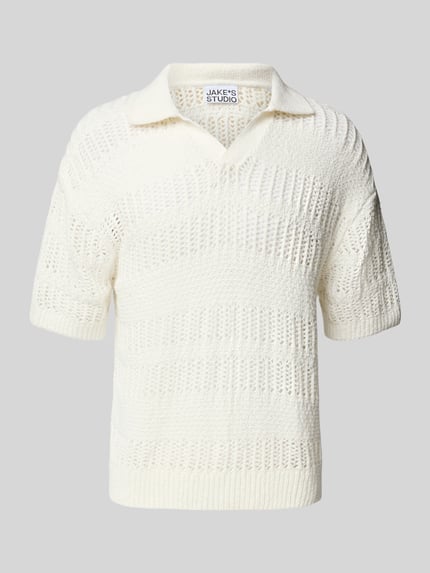 Jake*s Studio Men Poloshirt met ribboorden Offwhite - 2