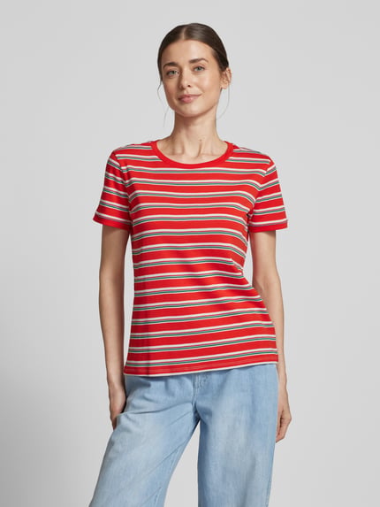 Jake*s Casual T-Shirt mit mit Streifenmuster Kirsche 4