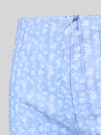 REVIEW Korte broek met strikdetail Bleu - 2