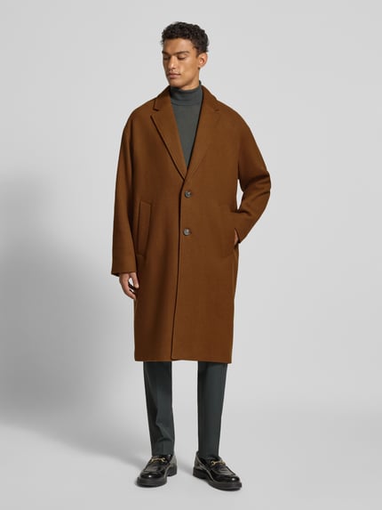 Selected Regular Fit Wollmantel mit Reverskragen Modell 'MILO' Camel 4