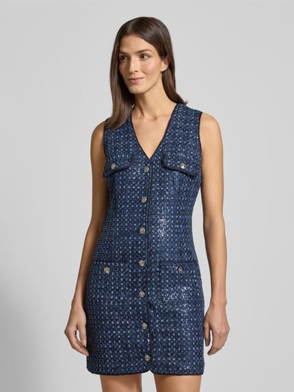 GUESS Minikleid mit Allover-Pailettenbesatz Modell 'Gabriela' Blau 4