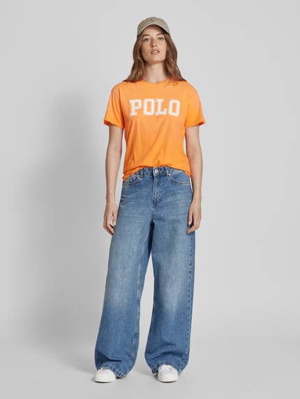 Polo Ralph Lauren T-shirt met labelprint Oranje - 1