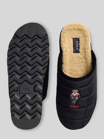 Polo Ralph Lauren Hausschuh mit Teddyplüsch-Futter Black 3