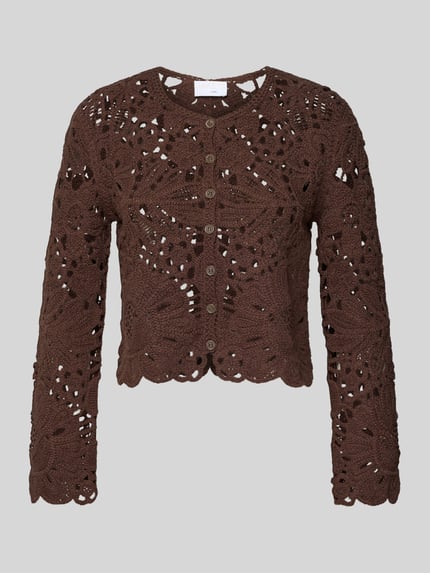 Cardigan van gehaakt kant met ronde hals Shop The Look MANNEQUINE