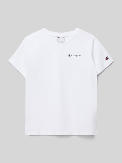 Champion T-Shirt mit Label-Stitching und Rundhalsausschnitt Weiss 1