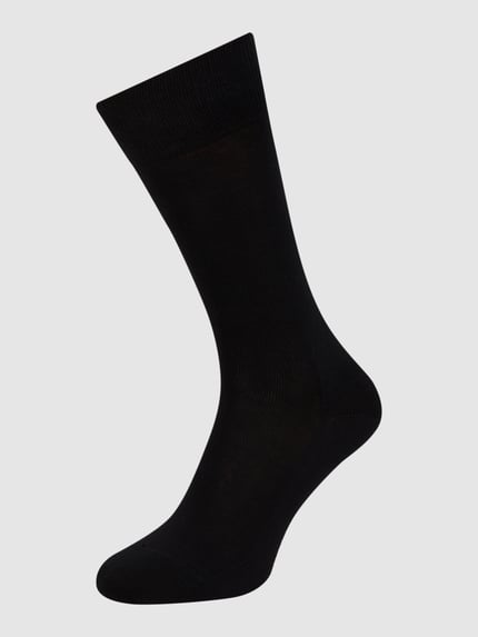 FALKE Socken mit elastischen Rippenbündchen Modell 'Family SO' Black 1