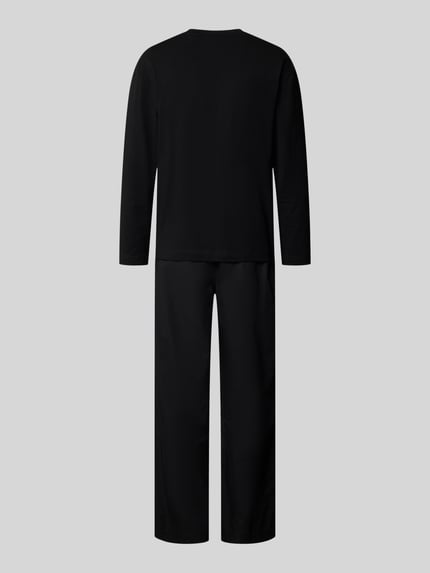 Produktfoto, czarny krój regular fit piżama z bawełny Regular Fit Pyjama aus reiner Baumwolle Modell 'IVARA SET' von HUGO, piżama męska