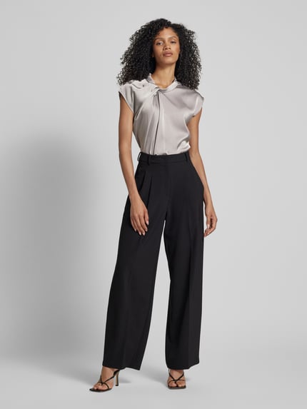 Neo Noir Regular fit blousetop met satijnlook model 'FLEUR' Middengrijs - 1