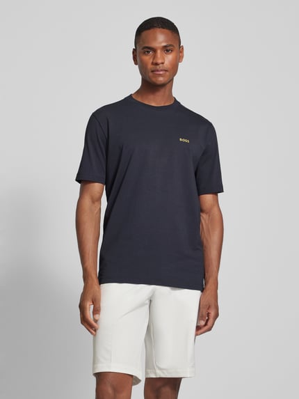 BOSS Green T-Shirt mit Label-Print Marine 4